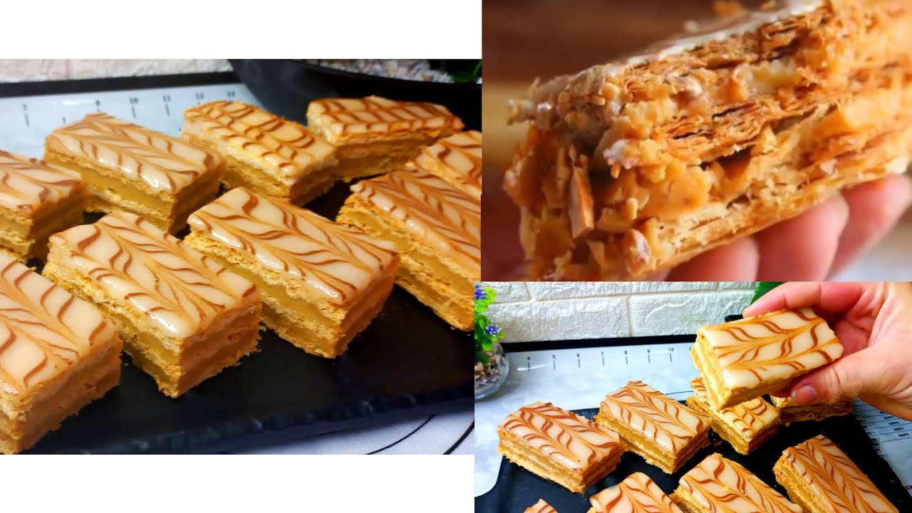 Mille Feuille ميلفاي كراميل المخبزات في المنزل بدون عجين مورق ساهلة ماهلة اقتصادية في المتناول 💯