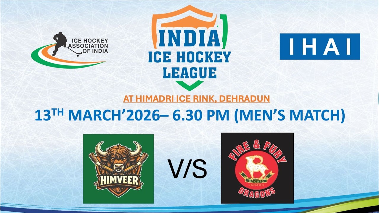 HIMVEER VS FIRE AND FURY DRAGONS || INDIAN ICE HOCKEY LEAGUE || PHASE 3 || DEHRADUN || ||