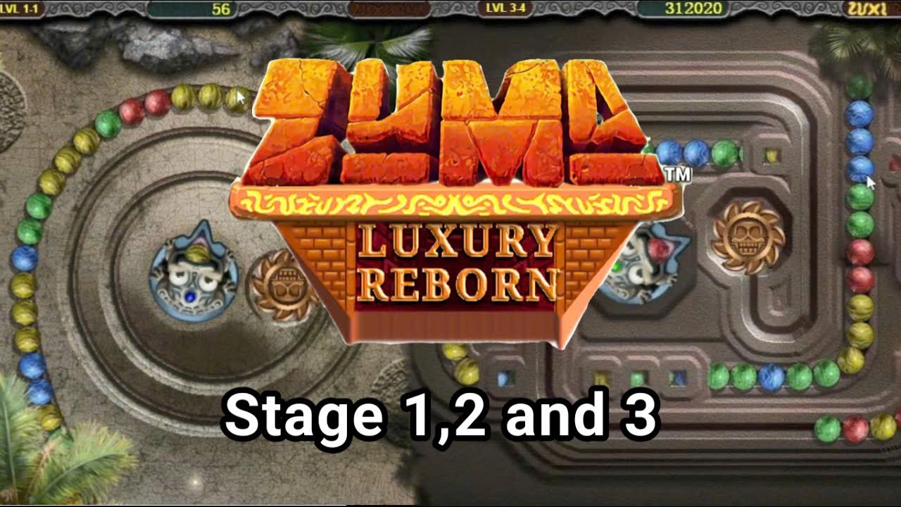 Zuma Luxury Reborn | Adventure mode - Stage 1, 2 and 3