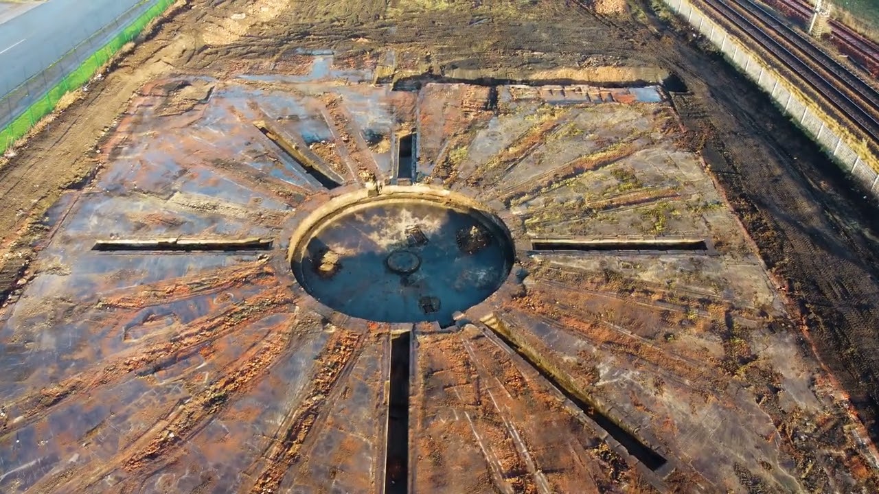 Railway turntables uncovered 60 years after West Hartlepool (51C shed) demolished.