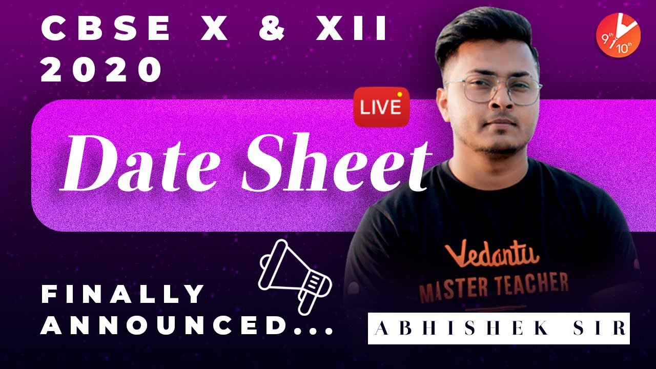 CBSE Class 10 and 12 2020 Date Sheet 2020 Released! CBSE Board Exam Timetable & Schedule | Vedantu