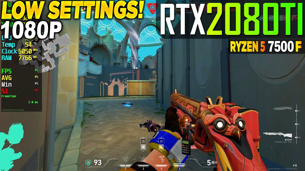 Valorant RTX 2080 Tİ + Ryzen 5 7500F - 1080p Low,