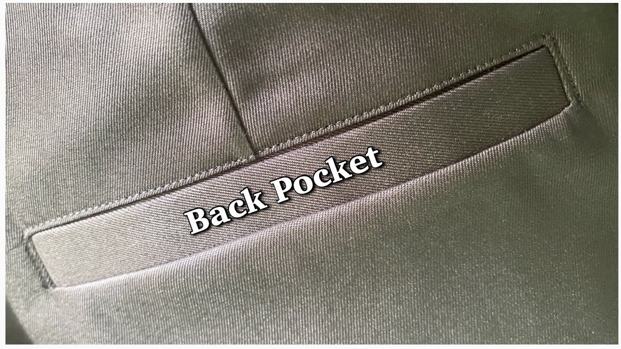 How to sew men’s pant single bone back pocket//Back pocket stitching easy method//Pant back pocket.