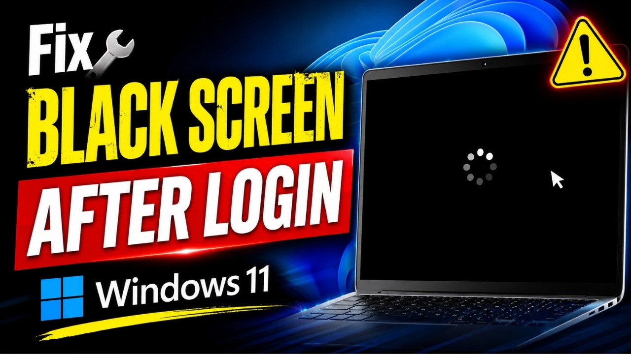 Как исправить черный экран в Windows 11 после входа в систему (2026 &mdash; решение за 1 минуту)