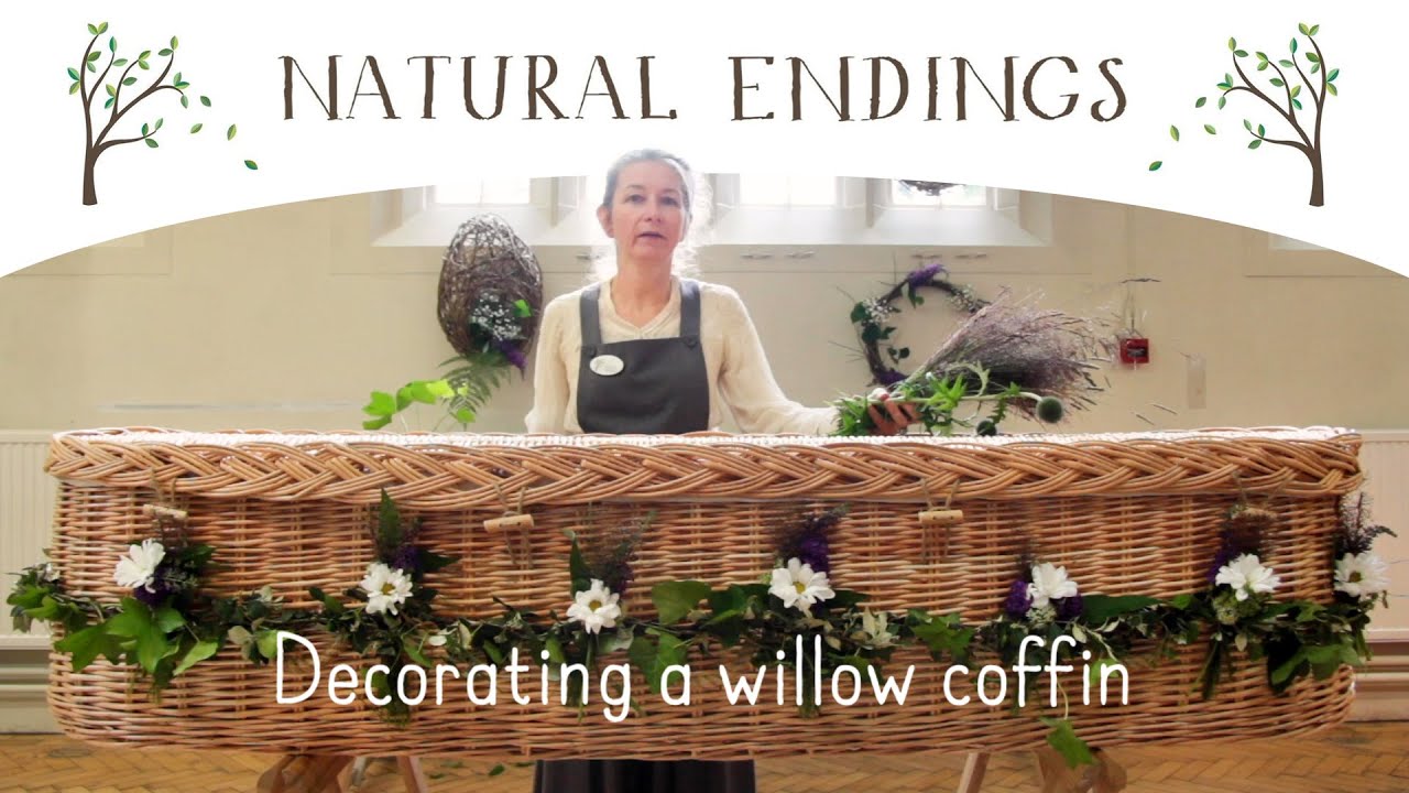 How to decorate a willow coffin with flowers by Rosie Grant from Natural Endings Funeral Services.