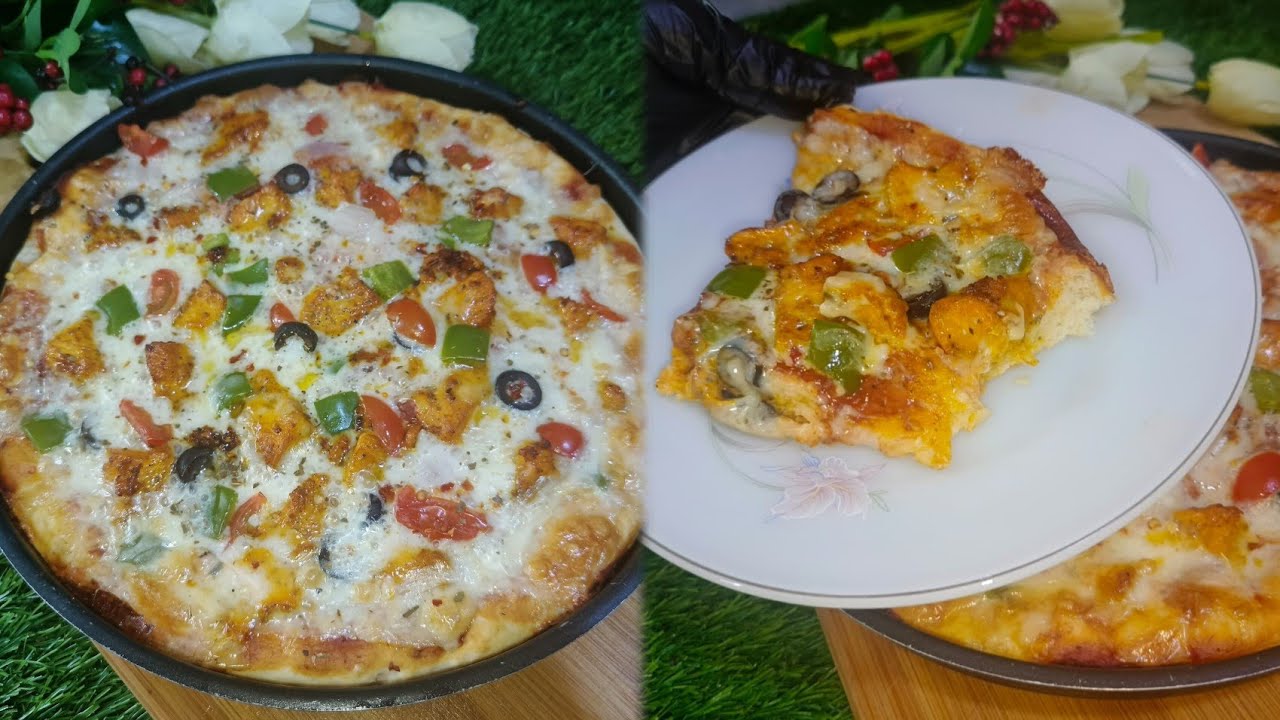 Homemade Pizza Recipe Without Oven | Delicious Cheesy Pizza Recipe by Ammi Kai Pakwan 