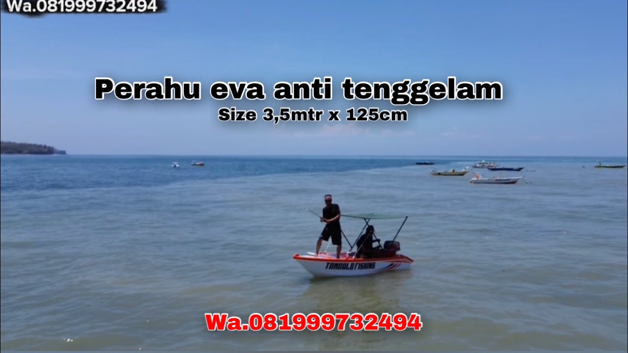 Perahu bahan spon eva anti tenggelam produk firman kano karangasem bali size 3.5mtr x 125cm