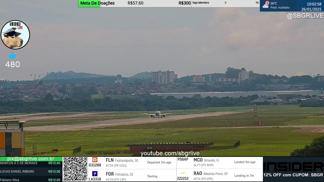 25012025noite - Aeroporto Internacional de Guarulhos AO VIVO @SBGRLIVE