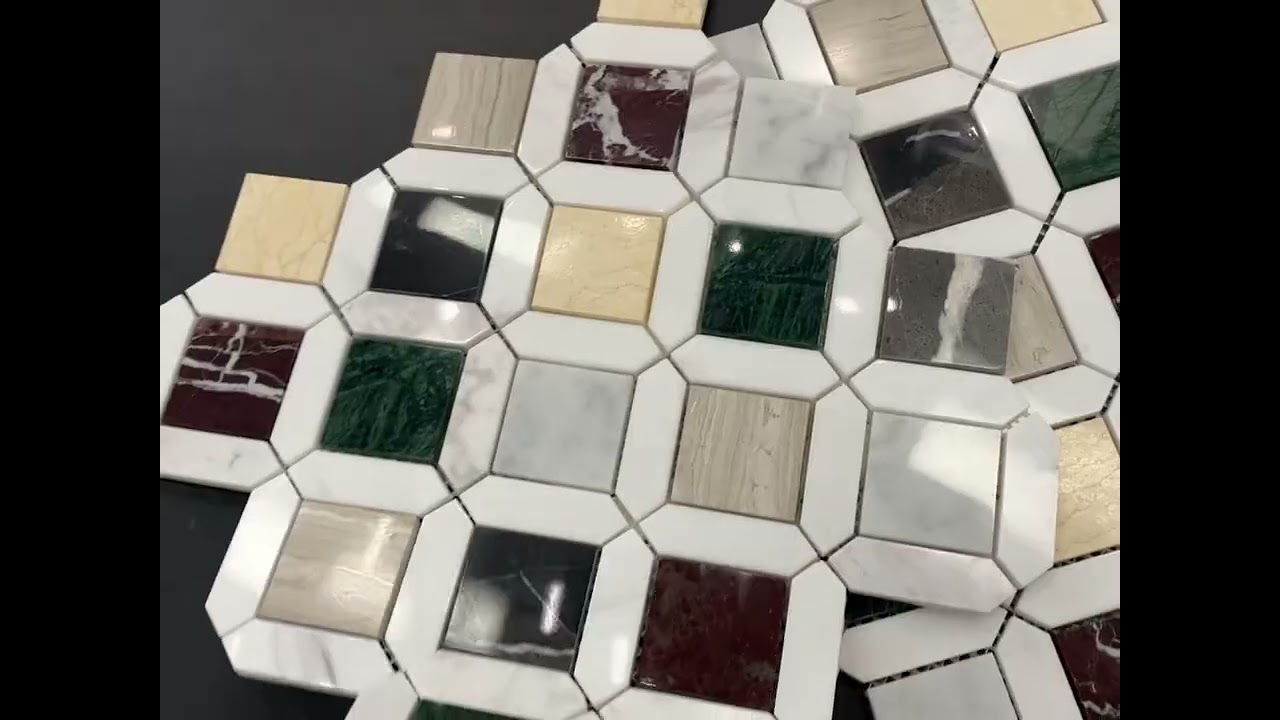 Luxury natural stone mosaic:geometric marble mosaic tiles