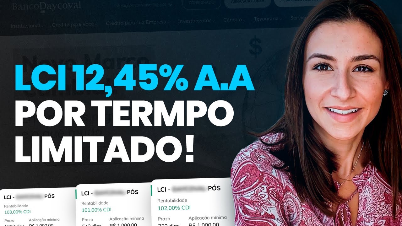 LCI Prefixada 12,45% ao ano e vencimento em 1 ano! Renda fixa isento de IR!