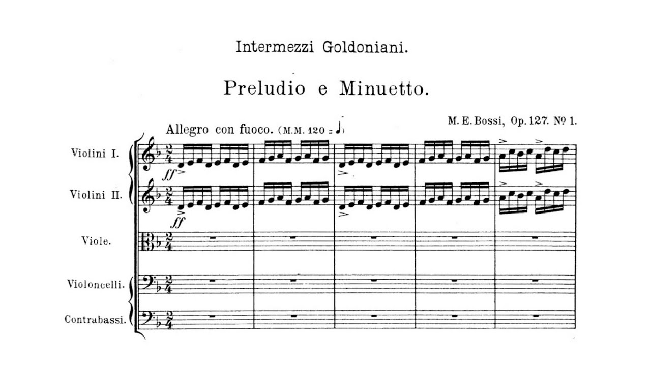 Marco Enrico Bossi – Intermezzi Goldoniani