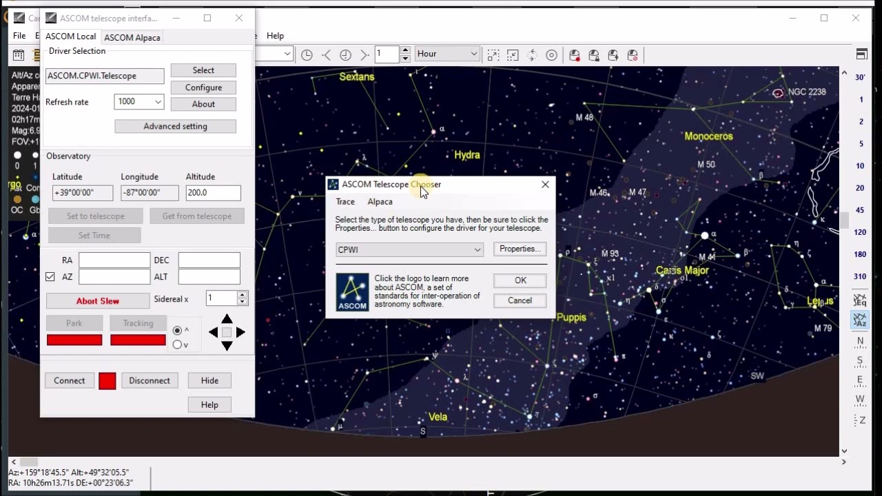 Cartes du Ciel vs Stellarium and CPWI (Celestron) for controlling your mount with a computer