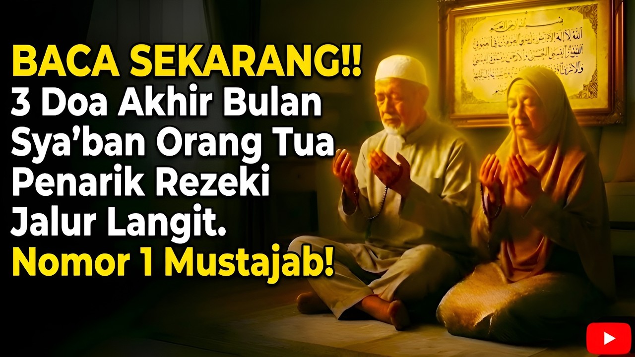 BACA SEKARANG‼️ 3 Doa Akhir Bulan Sya'ban Orang Tua Penarik Rezeki Jalur Langit. Nomor 1 Mustajab!