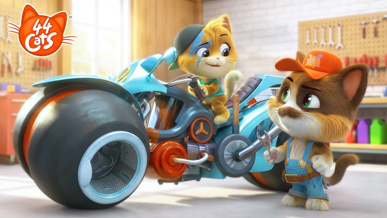44 Cats | In the Garage with the Mechanic Cat! 🔧 Let's Fix and Build