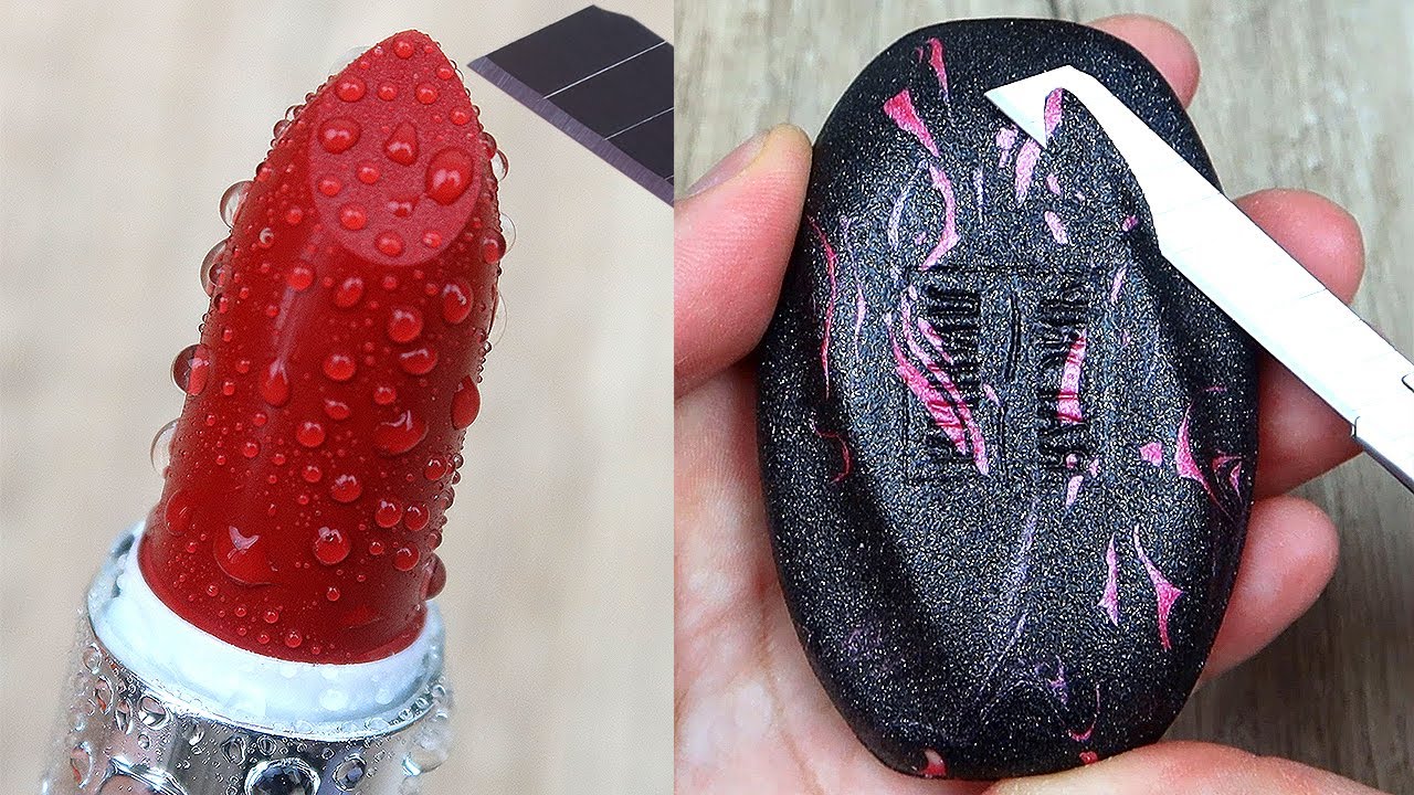 Relaxing Soap Carving ASMR. Satisfying Soap and lipstick cutting. Corte de jabón - 251
