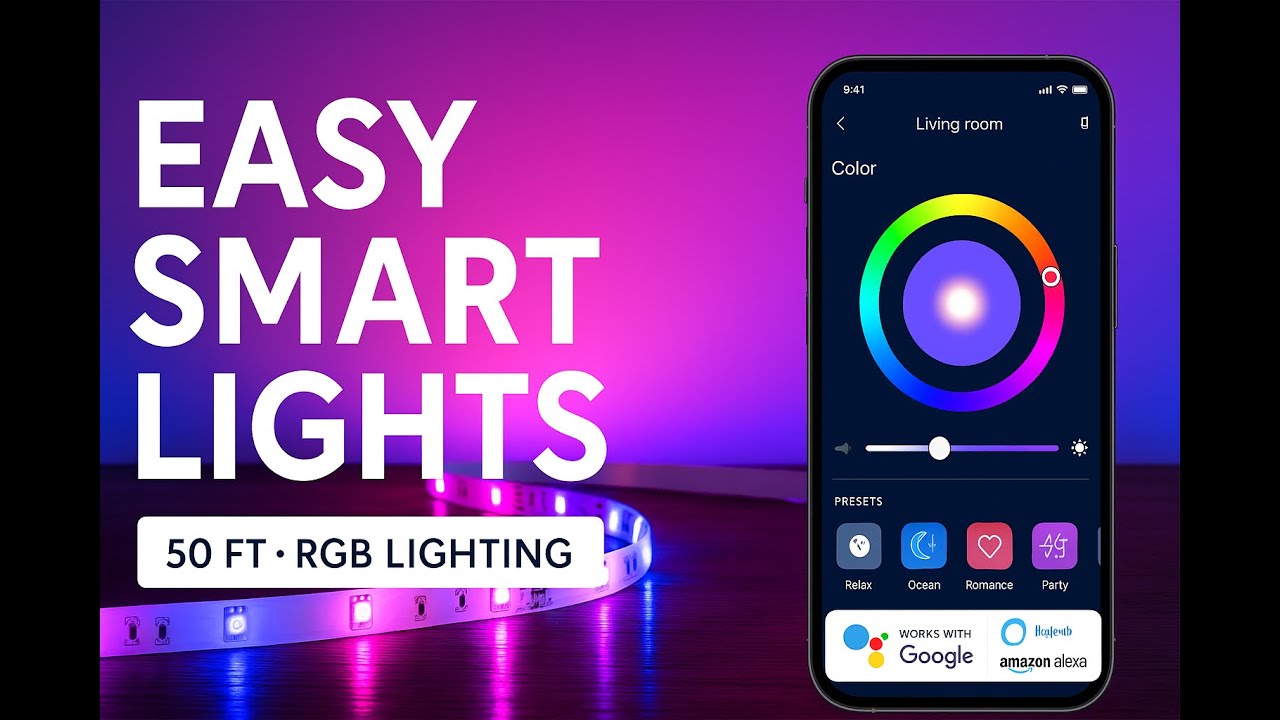 WiZ 50FT Smart Light Strip Review: RGB, Voice Control, Sunset/Sunrise