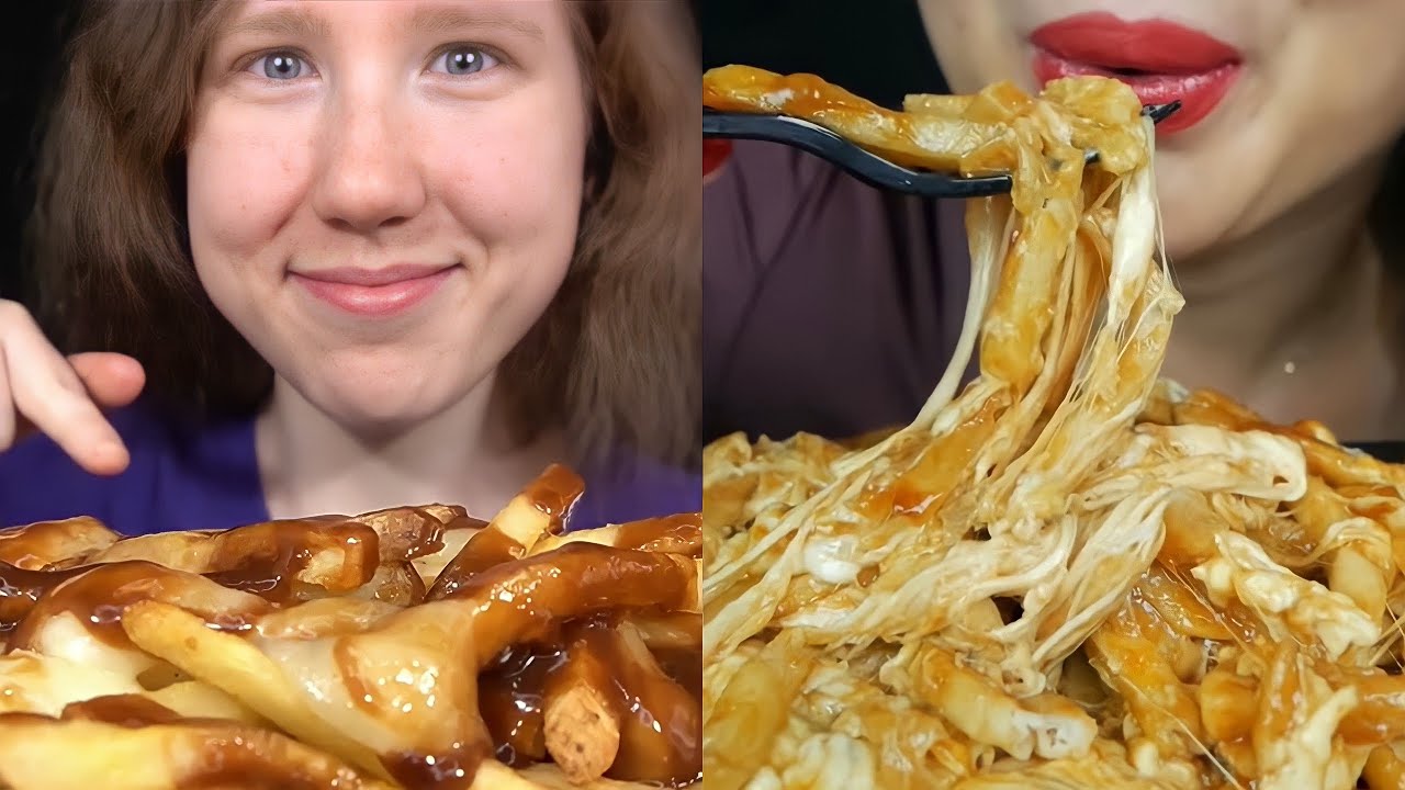 MUKBANGERS consuming CHEESY POUTINE