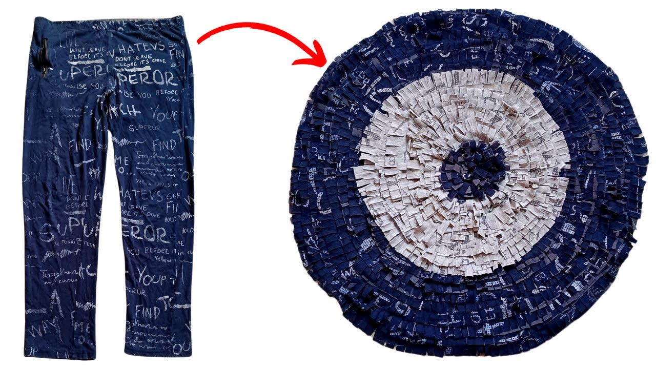 DIY/ Very Easily Doormat/Carpet/Mat From Waste Clothes - Make at home- Repurpose old clothes
