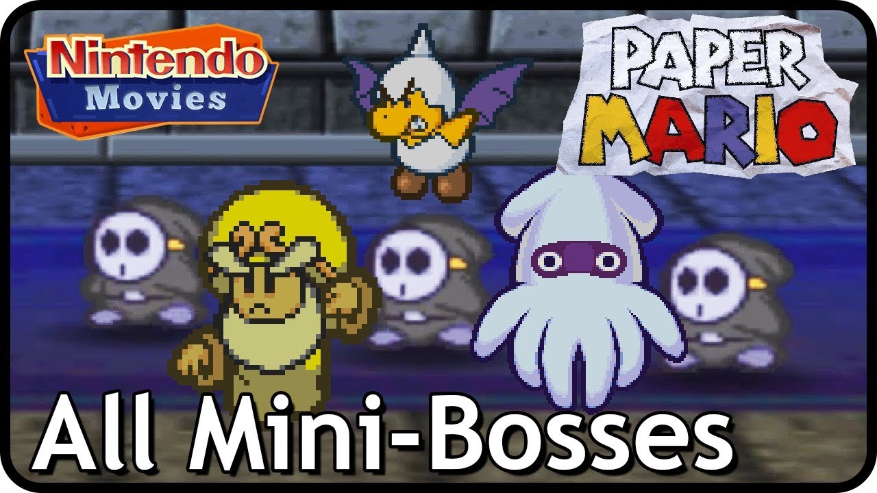 Paper Mario 64 - All Mini-Bosses (Jr. Troopa, Blooper and More)
