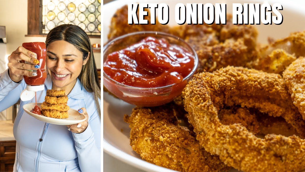 KETO ONION RINGS! How to Make Keto Onion Rings Pork Rinds | Low Carb Onion Rings Air Fryer