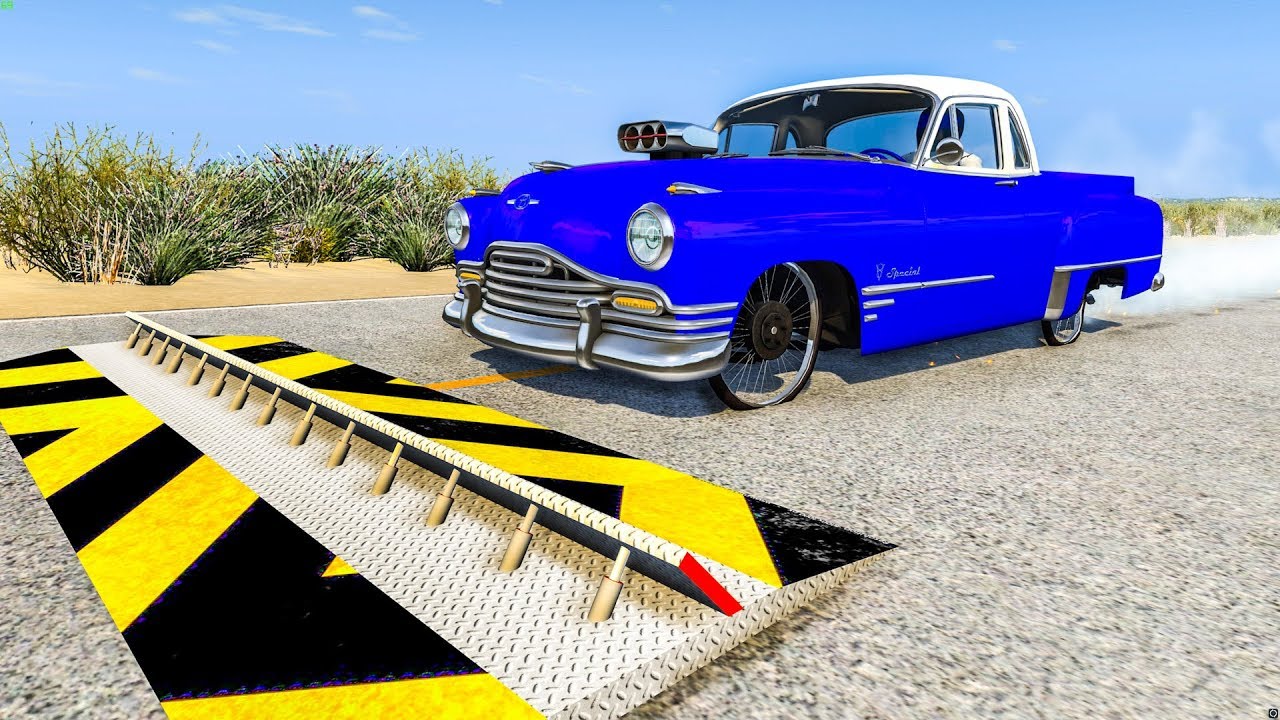 SPIKE STRIP HIGH SPEED CRASHES #33 - BeamNG Drive