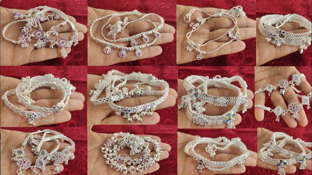 New silver anklets design with wight & price latest latest bracelet Payal with design