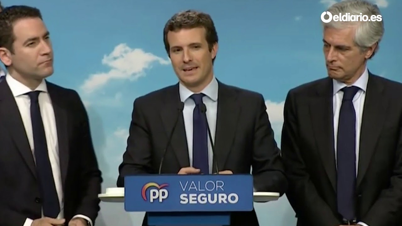 Pablo Casado asume la derrota del PP: 