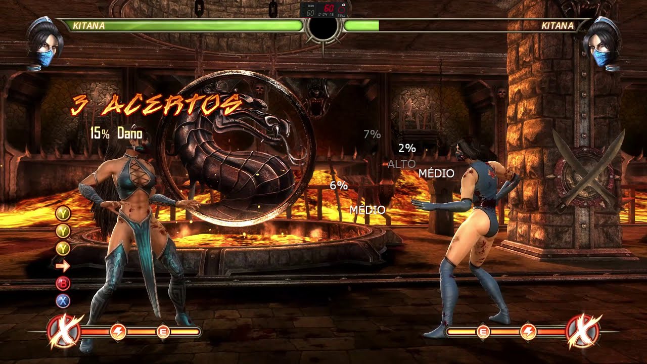 MORTAL KOMBAT 9 COMPLETE EDITTION ALL ATTACKS + COMBOS  KITANA