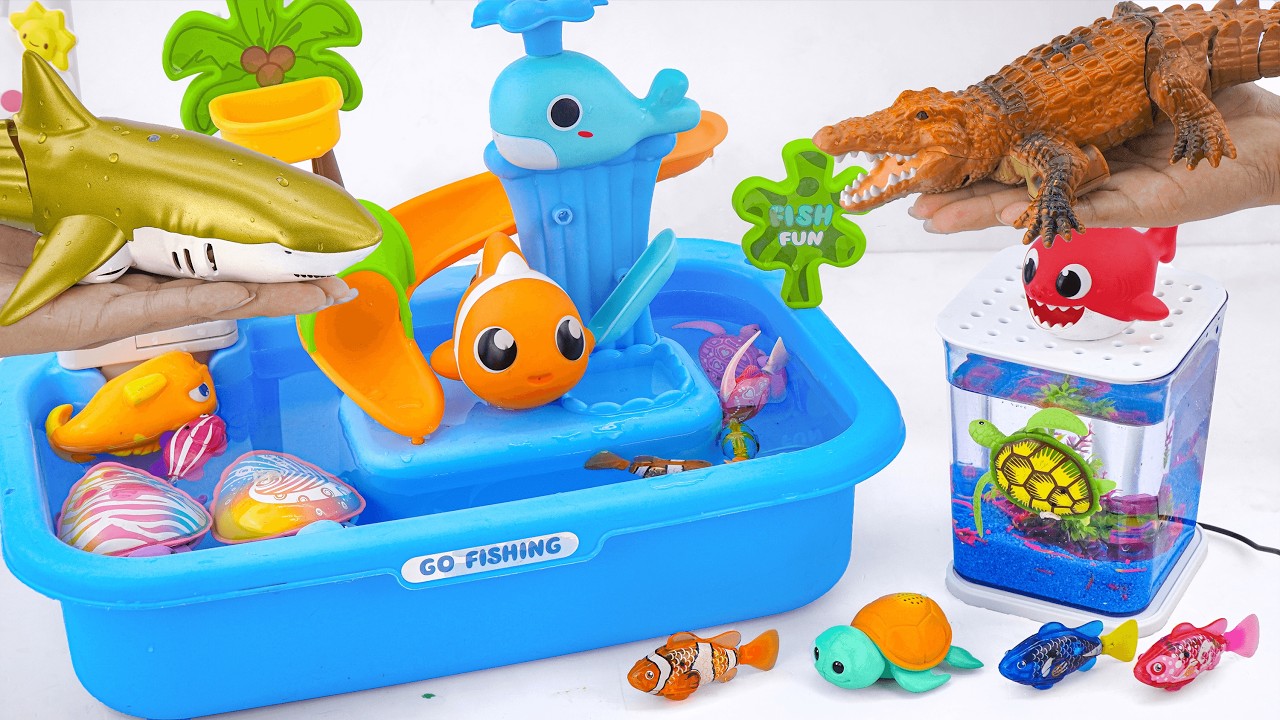 16 Minutes of Satisfying ASMR Unboxing | RC Golden Shark & Water Park Playset Review