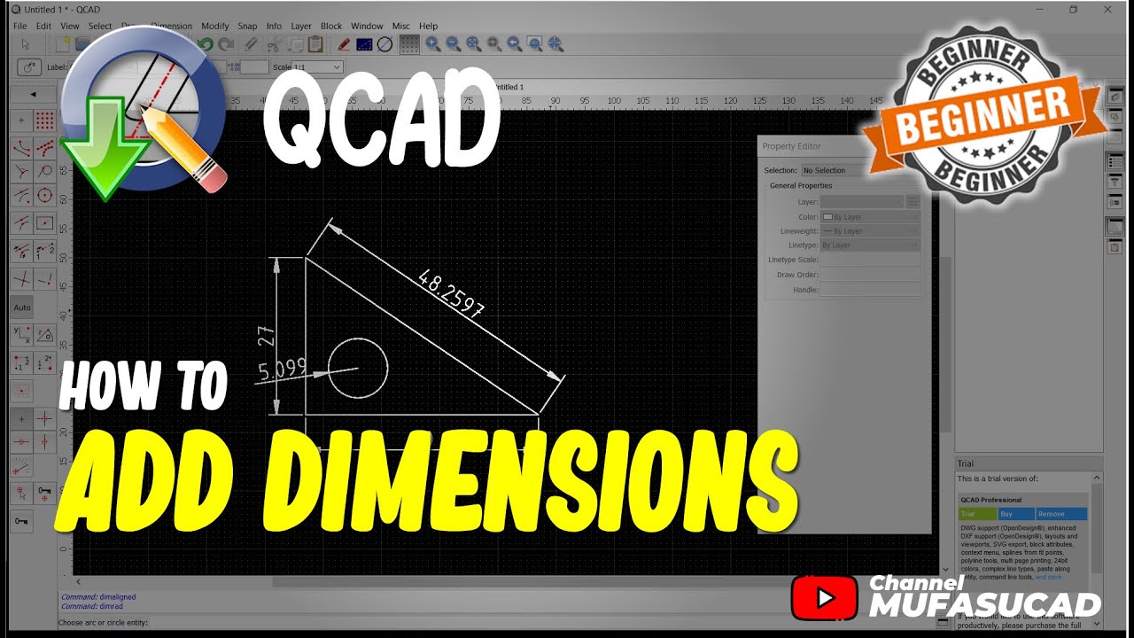 How To Add Dimensions In QCAD