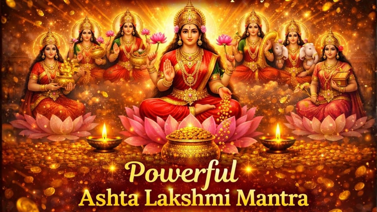 Powerful Ashta Lakshmi Mantra | ॐ श्रीं ह्रीं क्लीं अष्टलक्ष्म्यै नमः | धन, समृद्धि और सुख के लिए
