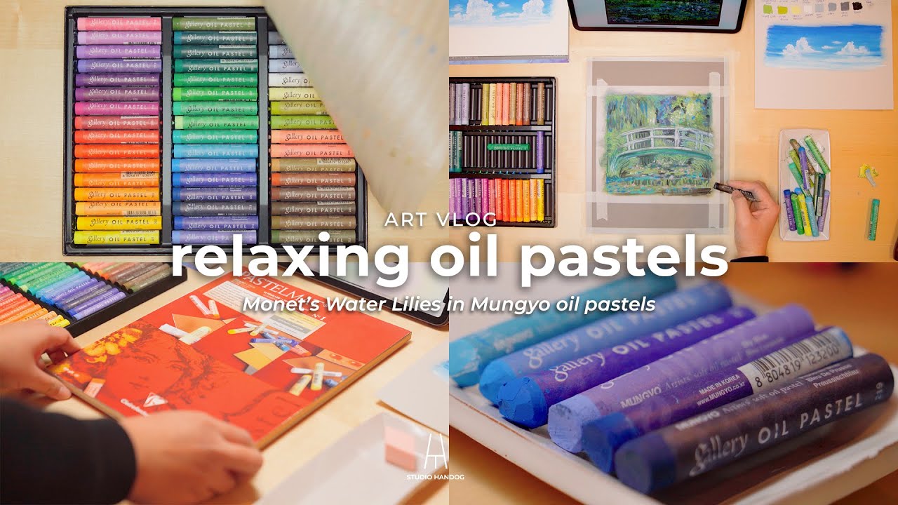 Relaxing oil pastel painting of Monet's water lilies 🪷 | Mungyo, Pastelmat