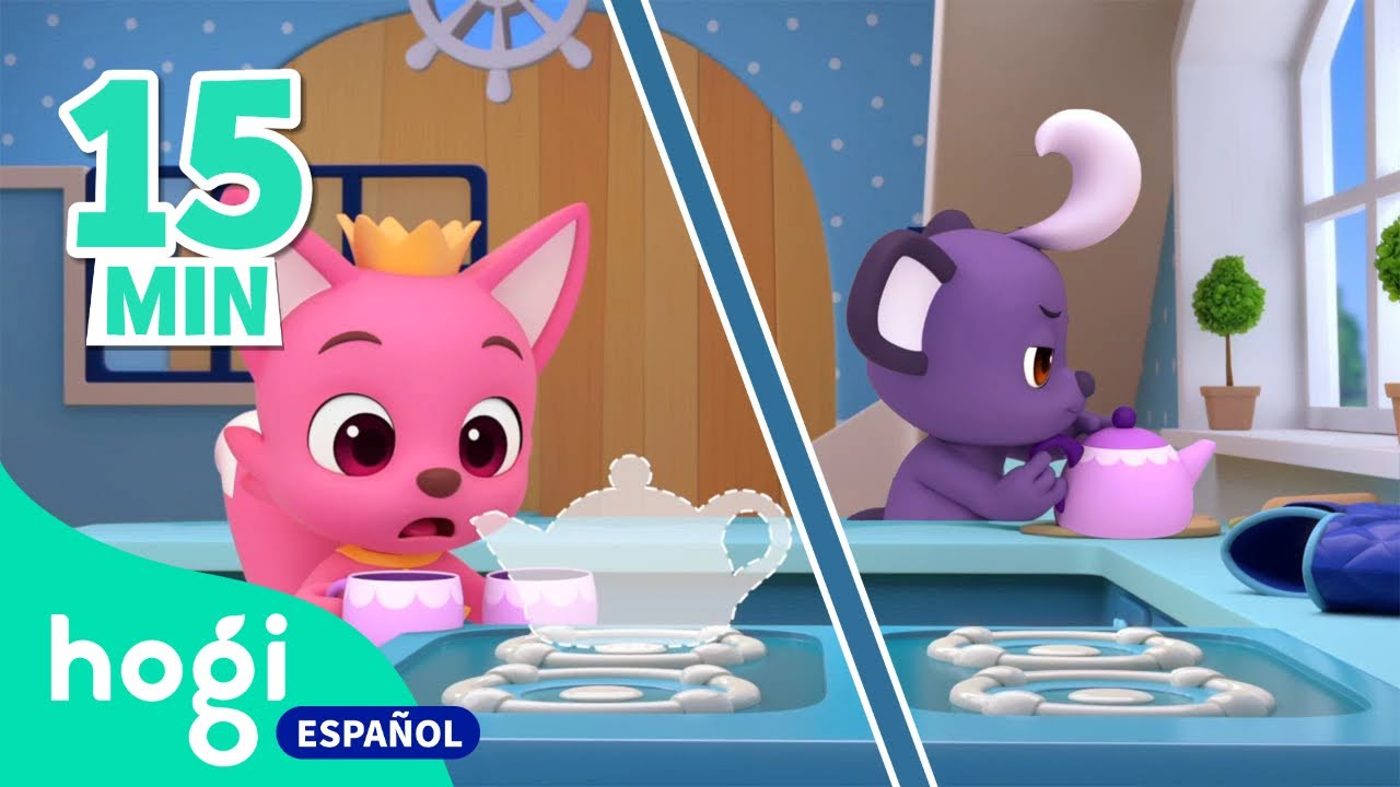 Pinkfong Pone el Agua a Hervir｜¡Mi Comida Se Desapareció!｜15 Minutos｜Canciones｜Hogi en español