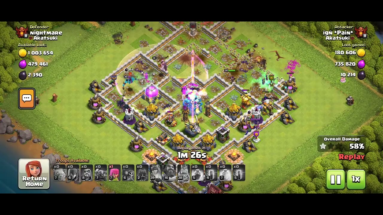 Attack Strategy 2025 for TH11 vs TH12 Attacks in Clash of Clans TH11-GO -WITCH 2.0 2nd attack 