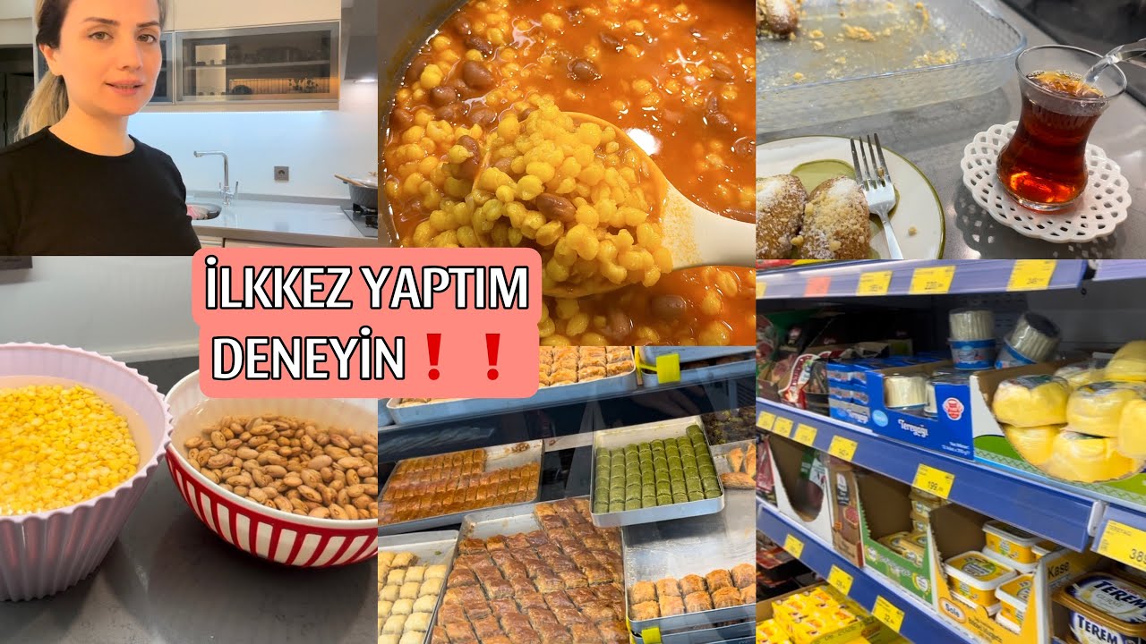 HEP ANNEM YAPARDI🙂BUGÜN DENEDİM✅BARBUNYALI MISIR ÇORBASI😇BİM ALIŞVERİŞ👍KAHVALTILIK DAYANMIYOR😀VLOG