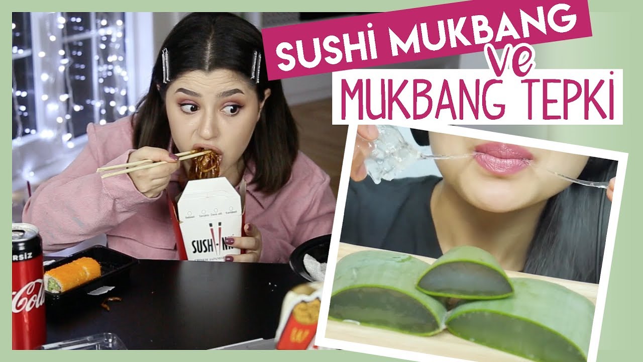 SUSHİ VE NOODLE MUKBANG | Mukbang Videolarına Tepki Veriyorum!