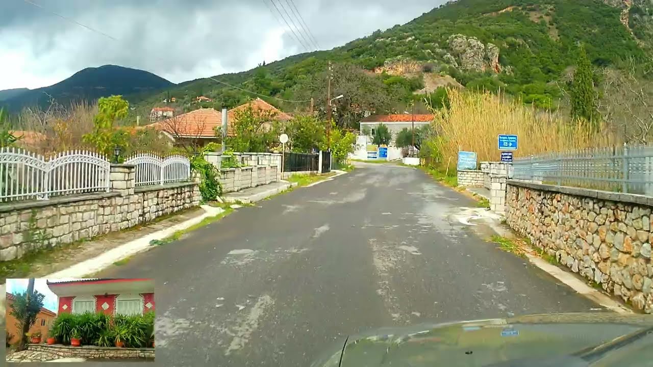 Driving in Greece, from Zevgolatio - Kato Melpia (Messinia) to Dorio