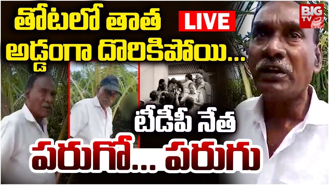స్కూల్ పాపతో తోటలో తాత LIVE | kakinada Tuni TDP Leader And School Girl Incidnet | BIG TV