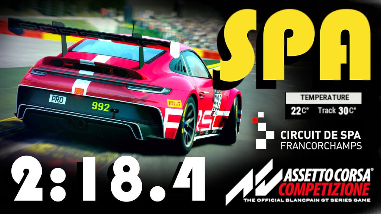 SPA IN THE 992 PORSCHE CUP | 2:18.4 | Assetto Corsa Competizione | Hotlap