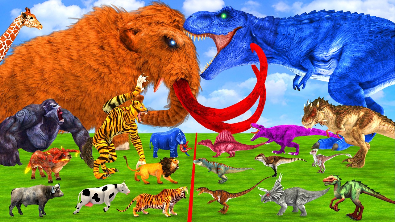 CENOZOIC BEASTS VS Dinosaurs Trex Animals Size comparison Epic Battle Animal Revolt Battle ARBS