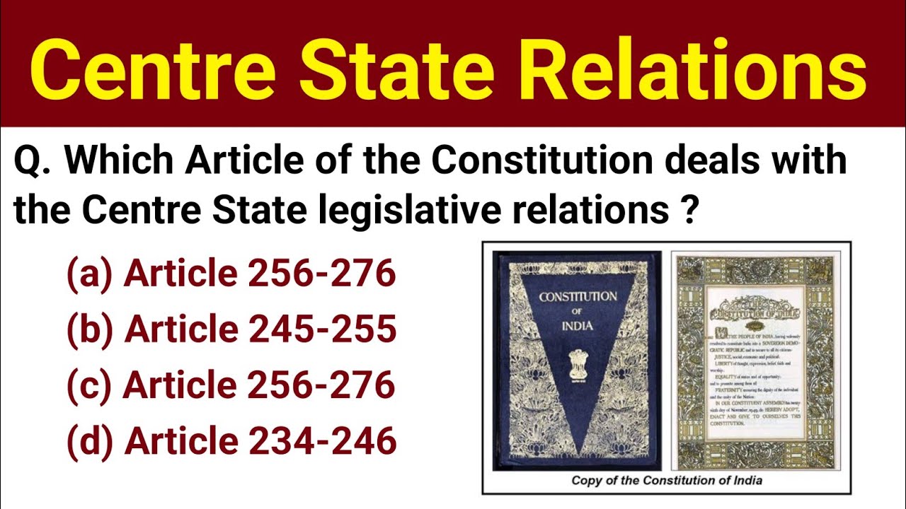 50+ Centre State Relations Most Important Questions | General knowledge Important Questions MCQ TEST