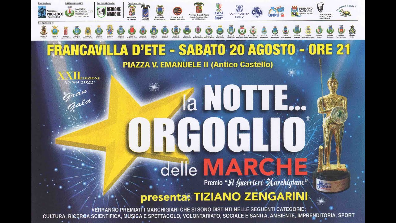 Premio Orgoglio delle Marche Francavilla D'Ete 20 8 22 puntata n 477 Terra Nostra 27 8 22