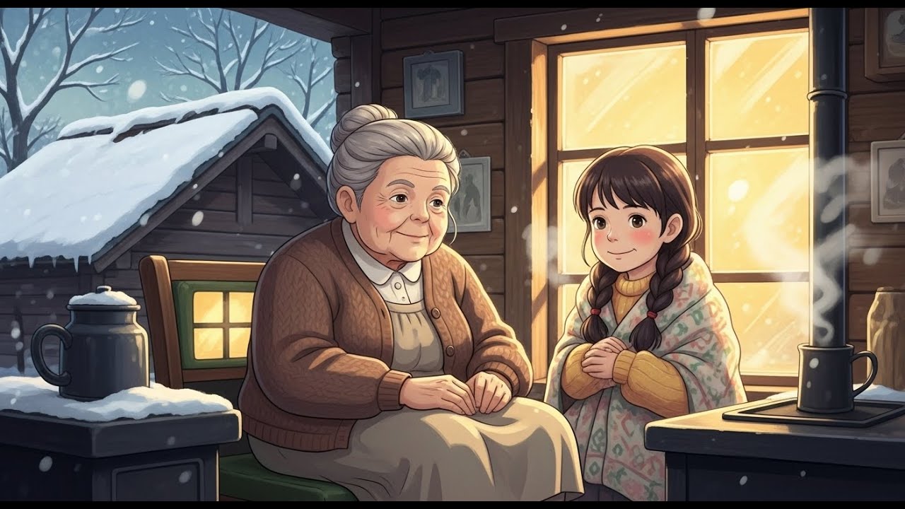 A Calm Winter Day During a Snowstorm with Grandmother and Grandfather  | Ghibli-Inspired Silent Day