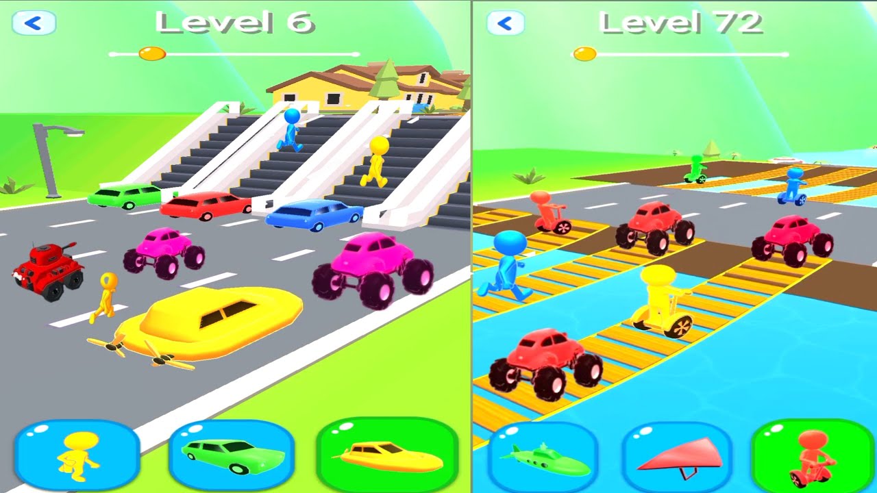 Shape Shifting Level 72-81 🐸🚗 | Perfect Run Gameplay | iOS Android | Shape Shifting Noob Pro #72-81