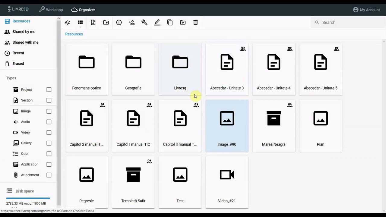 How to create a resource from Organizer in LIVRESQ - English version