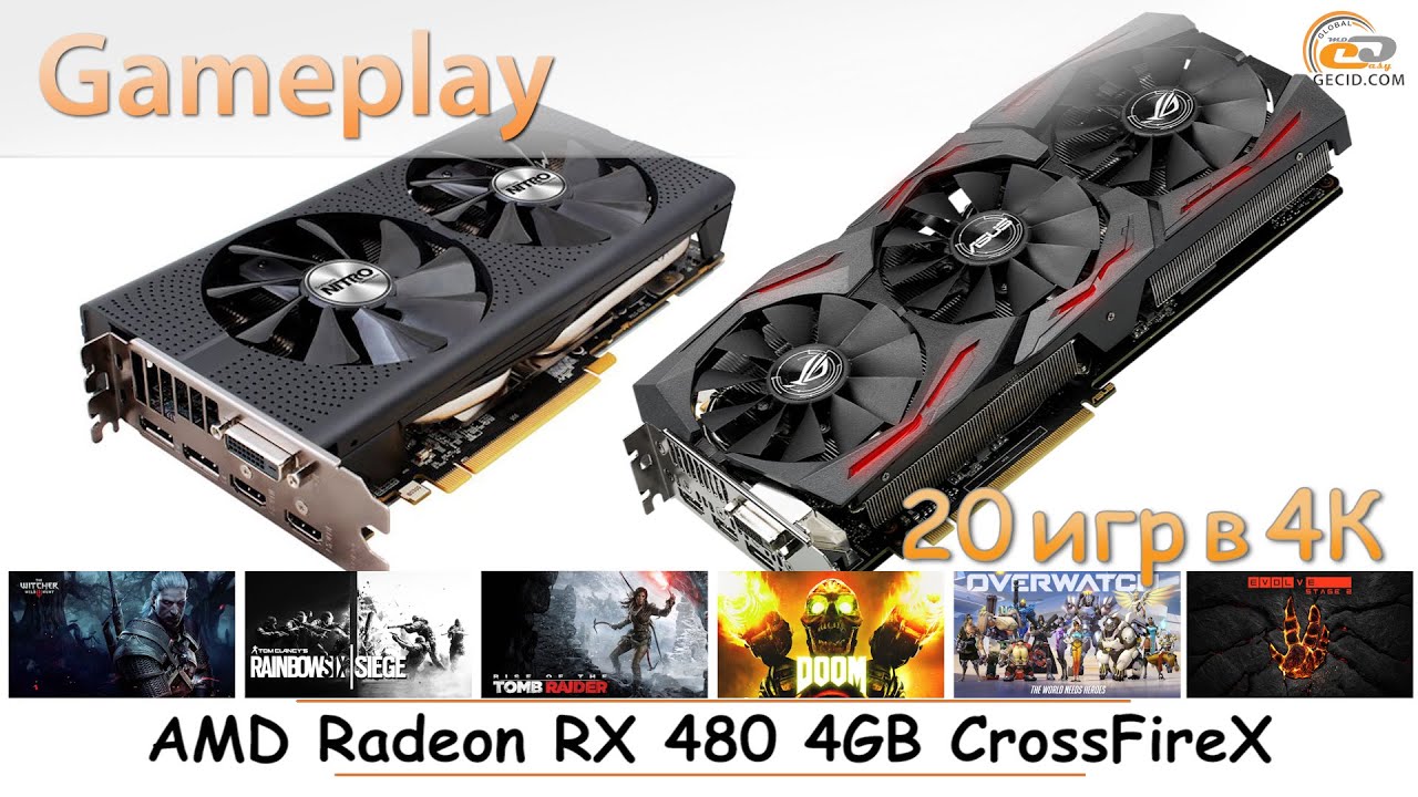 AMD Radeon RX 480 4GB CrossFireX: gameplay в 20 популярных играх в 4K