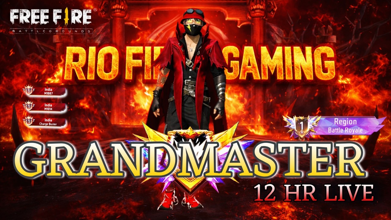 12 HOURS FREE FIRE LIVE 🔥 | Grandmaster TOP 1 😈 | Non-Stop Tamil Gameplay | #riofg