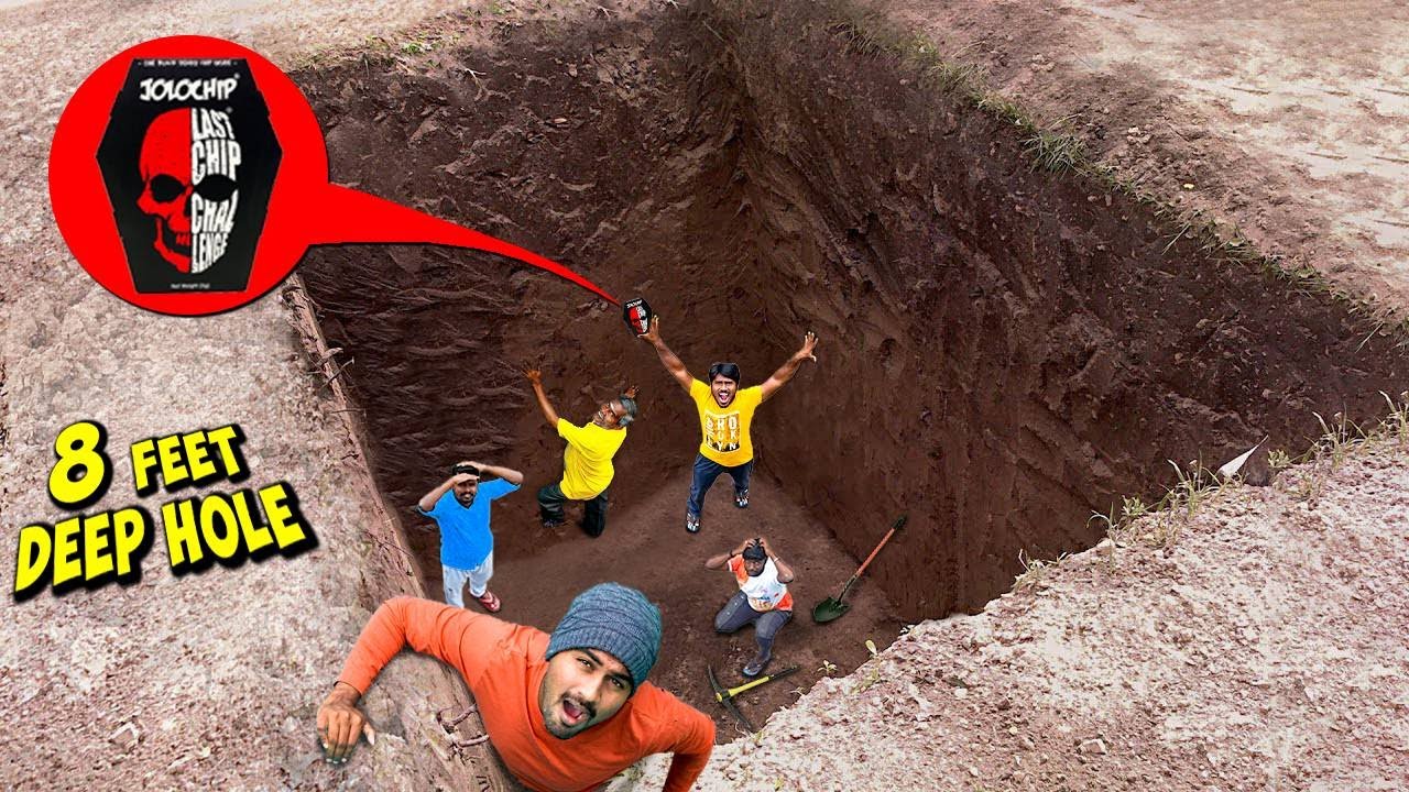 Loser Will Eat Jolo Chips - Deep Hole Challenge 🔥 ஆழக்குழியில் மேலேரும் சவால்!
