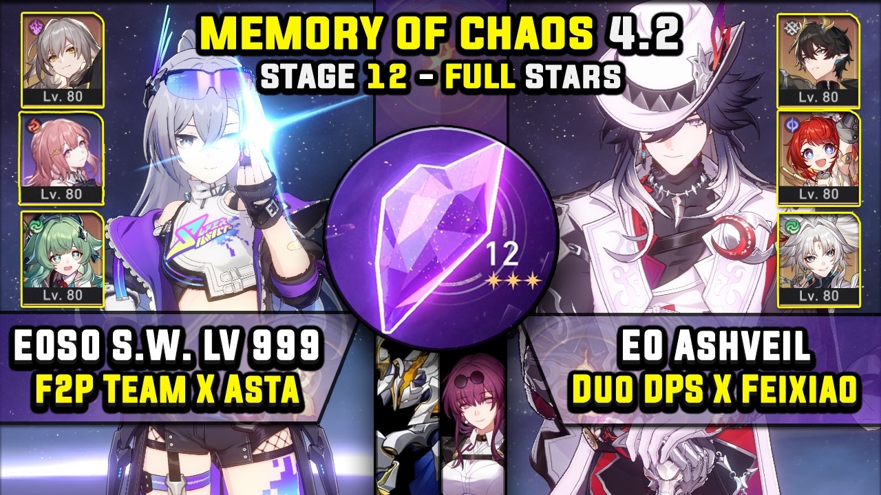 E0 Silver Wolf LV 999 Team & E0 Ashveil Carry (3 Stars)  Memory Of Chaos 12 Honkai Star Rail 4.2