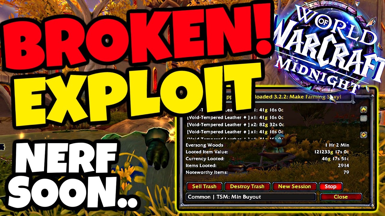 This Gold Farming EXPLOIT Will 100% Get NERFED Soon - Midnight Goldfarm